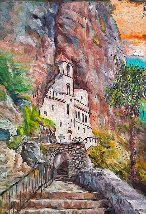 Manastir Ostrog - Monastery Ostrog Painting by Nenad Vasic