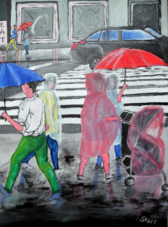 Manhattan In The Rain Painting