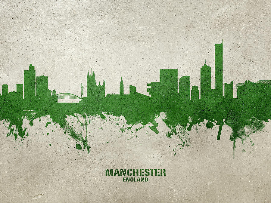 Manchester England Skyline #06 Digital Art by Michael Tompsett