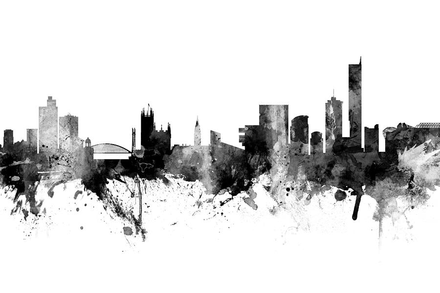 Manchester England Skyline #14 Digital Art by Michael Tompsett