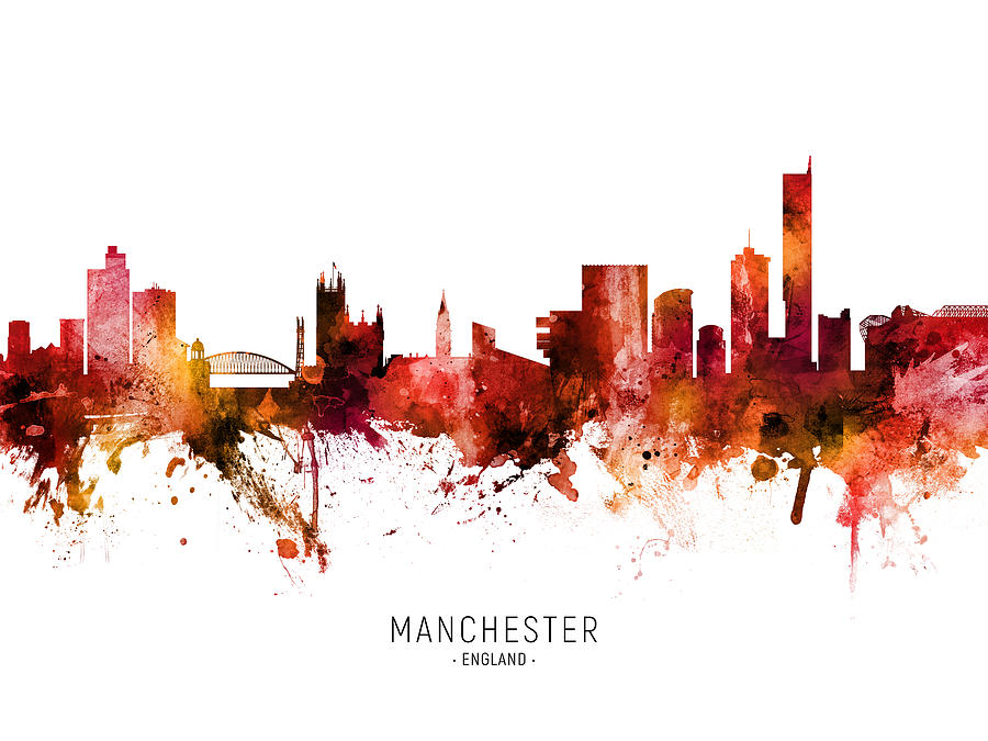 Manchester England Skyline #36 Digital Art by Michael Tompsett