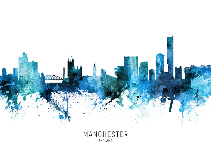 Manchester England Skyline #77 Digital Art by Michael Tompsett