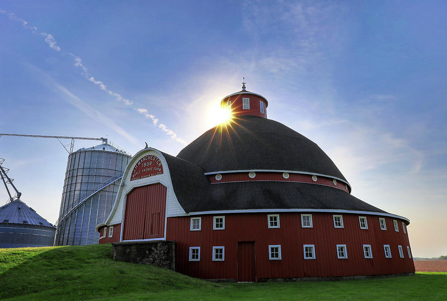 Manchester Round Barn Sunrise Photograph by Dan Sproul