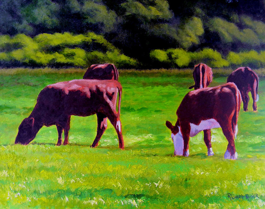 Manchester's Cows Painting by Richard Kaiser | Fine Art America