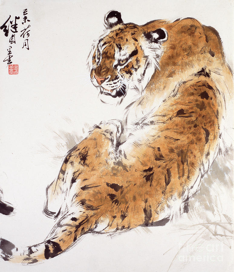 Manchurian Tiger I Painting by Liu Jiyou