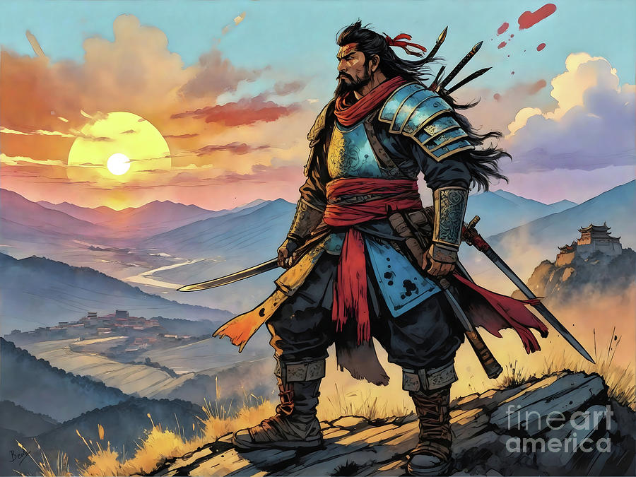 Buddha Digital Art - Manchurian Warrior at Dawn 2 by Peter Awax