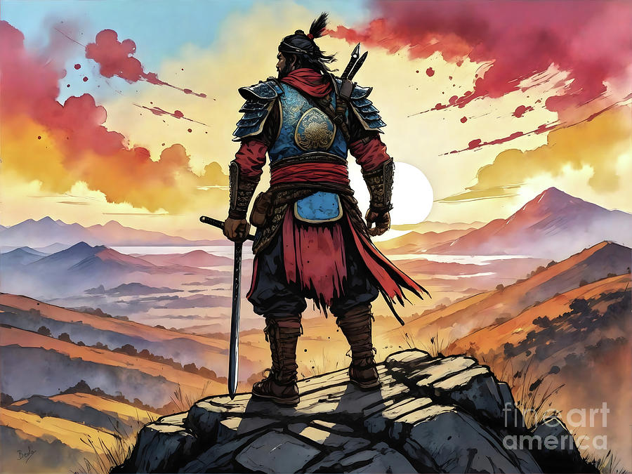 Buddha Digital Art - Manchurian Warrior at Dawn 3 by Peter Awax
