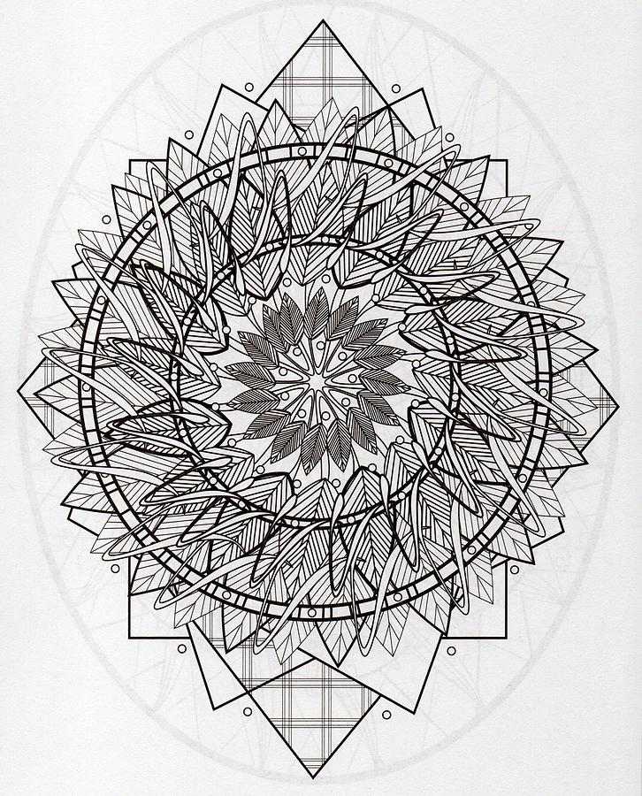 Mandala # 17 No Color Drawing by Bootster And Lord - Pixels