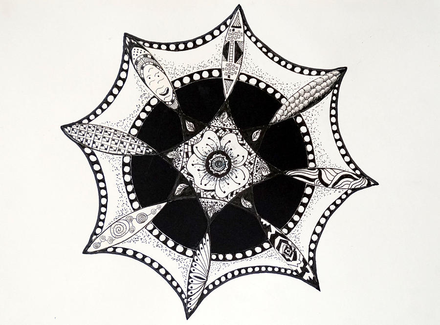 Mandala 2 Drawing by Jolly Van der Velden