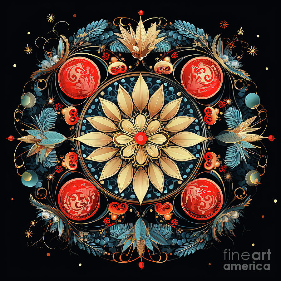 Mandala #3  Digital Art by Elaine Manley