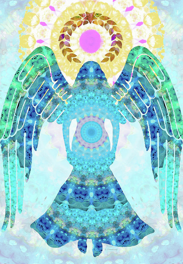 Mandala Angel - Spiritual Art - Sharon Cummings Painting by Sharon Cummings
