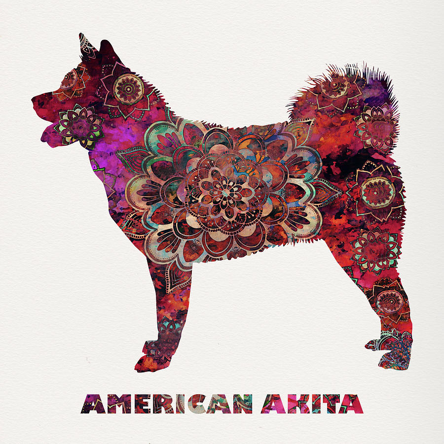 Mandala Art - American Akita Dog Digital Art by Peggy Collins