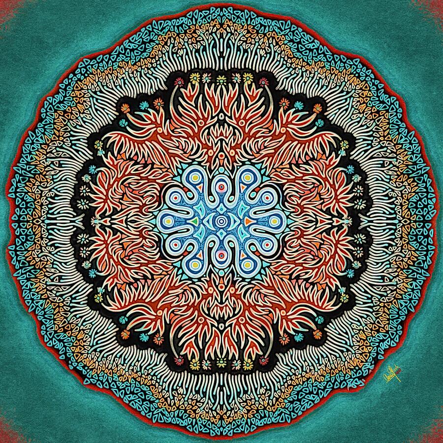 Mandala - Blue Digital Art by Anas Afash