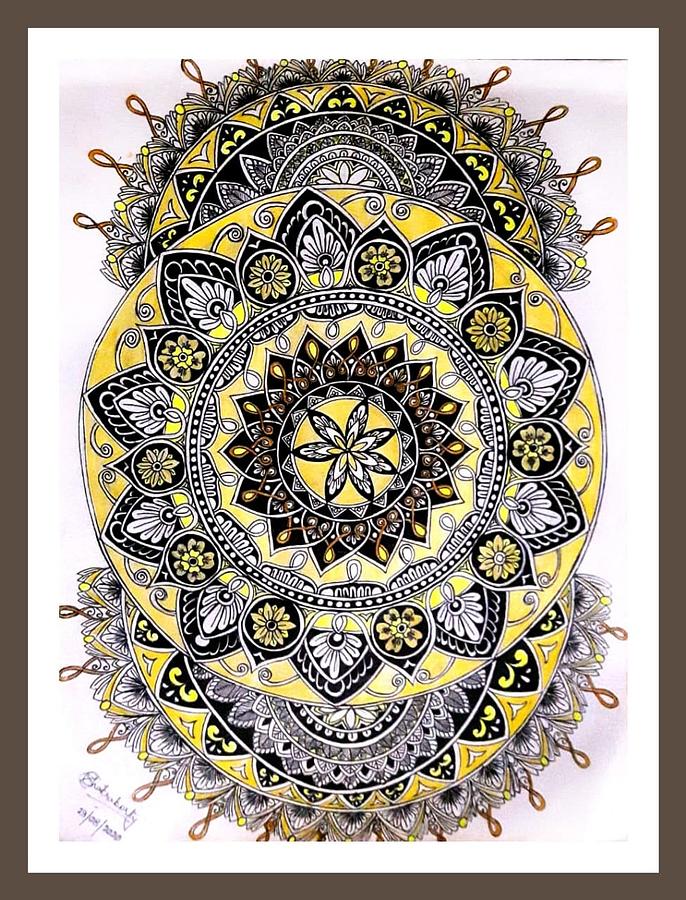 Mandala Charm Drawing by Somila Chakraborty