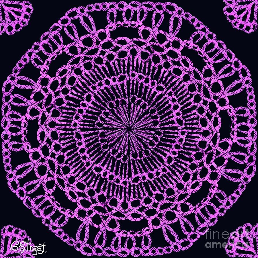 Mandala Crochet Doily Digital Art by Caroline Street