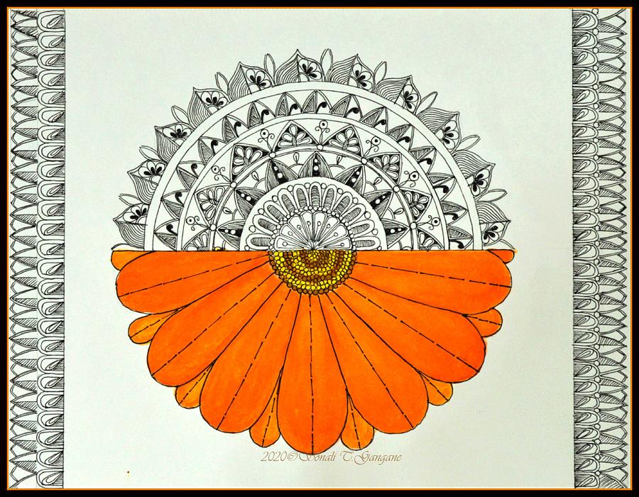 Download Mandala Flower Fusion Drawing By Sonali Gangane