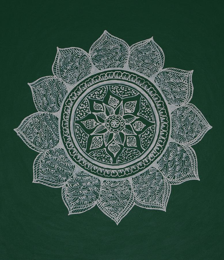 Mandala-Green Painting by Bnte Creations