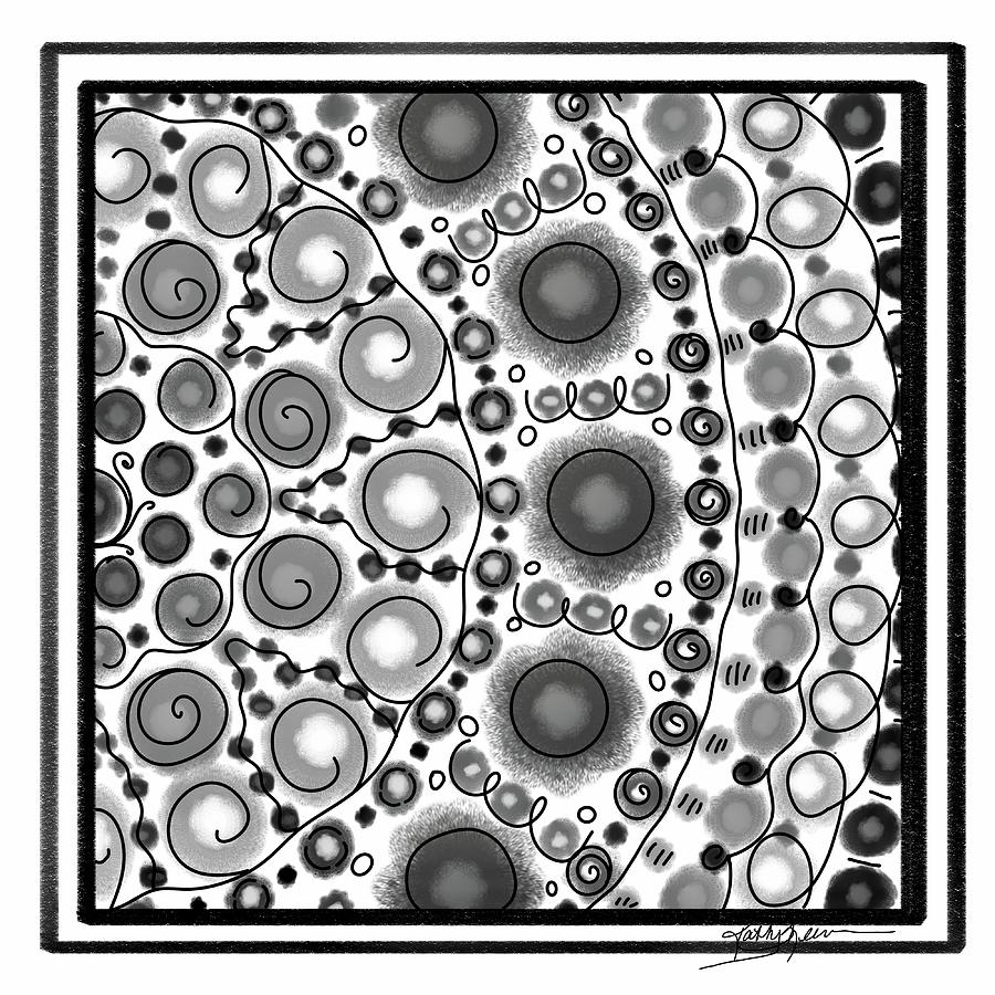 Mandala Grey Dot Digital Art by Kathy Sheeran