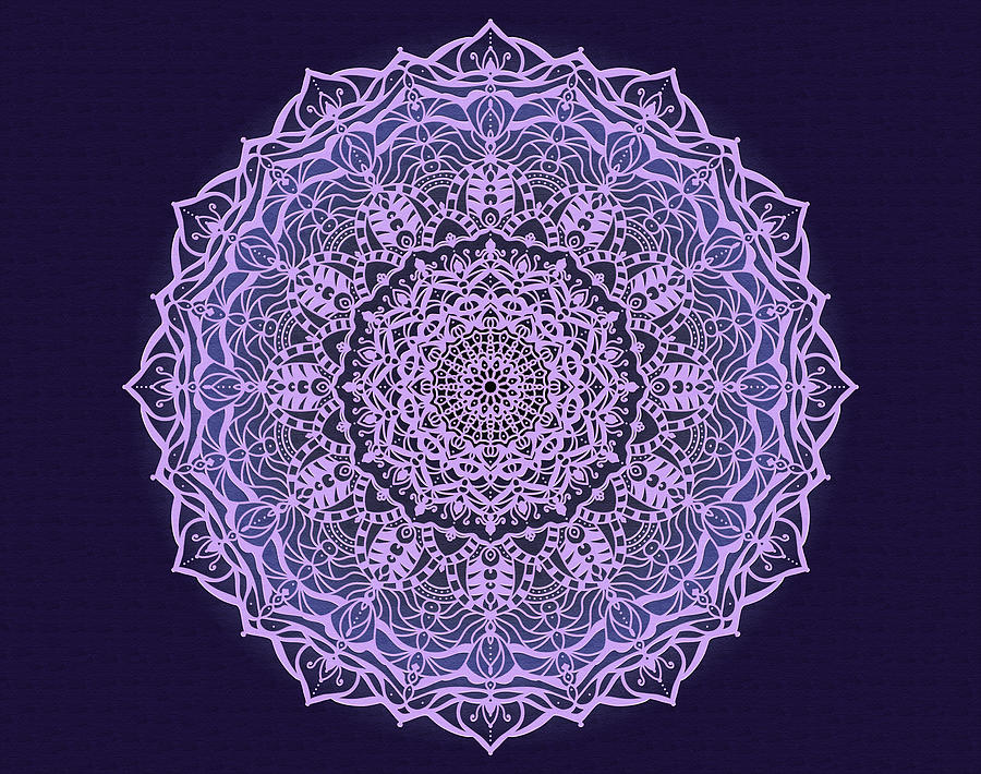 Mandala in Lilac Digital Art by Angie Tirado