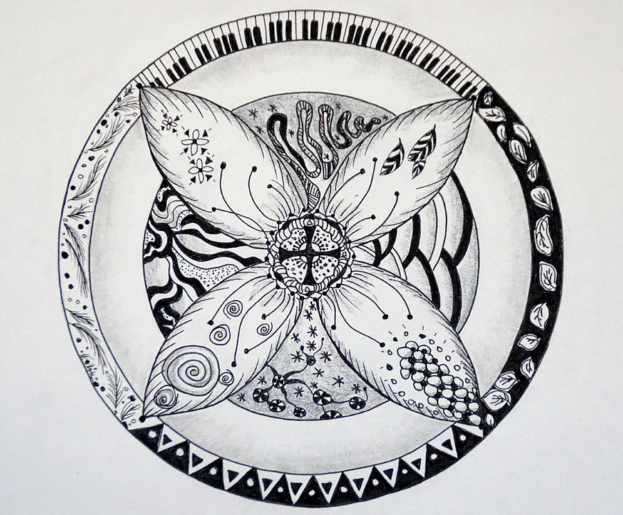 Mandala  Drawing by Jolly Van der Velden