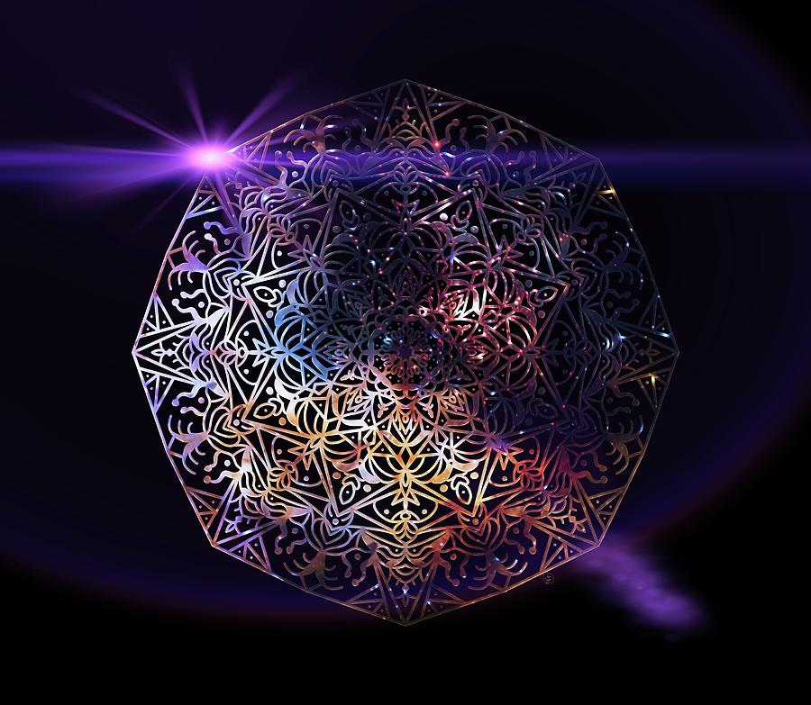 Mandala of Purple Brilliance Digital Art by Angie Tirado
