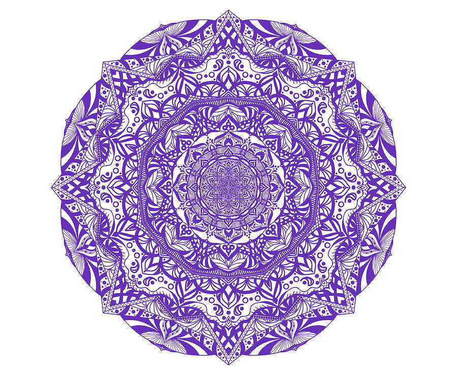 Mandala of Purple Pleasures Digital Art by Angie Tirado