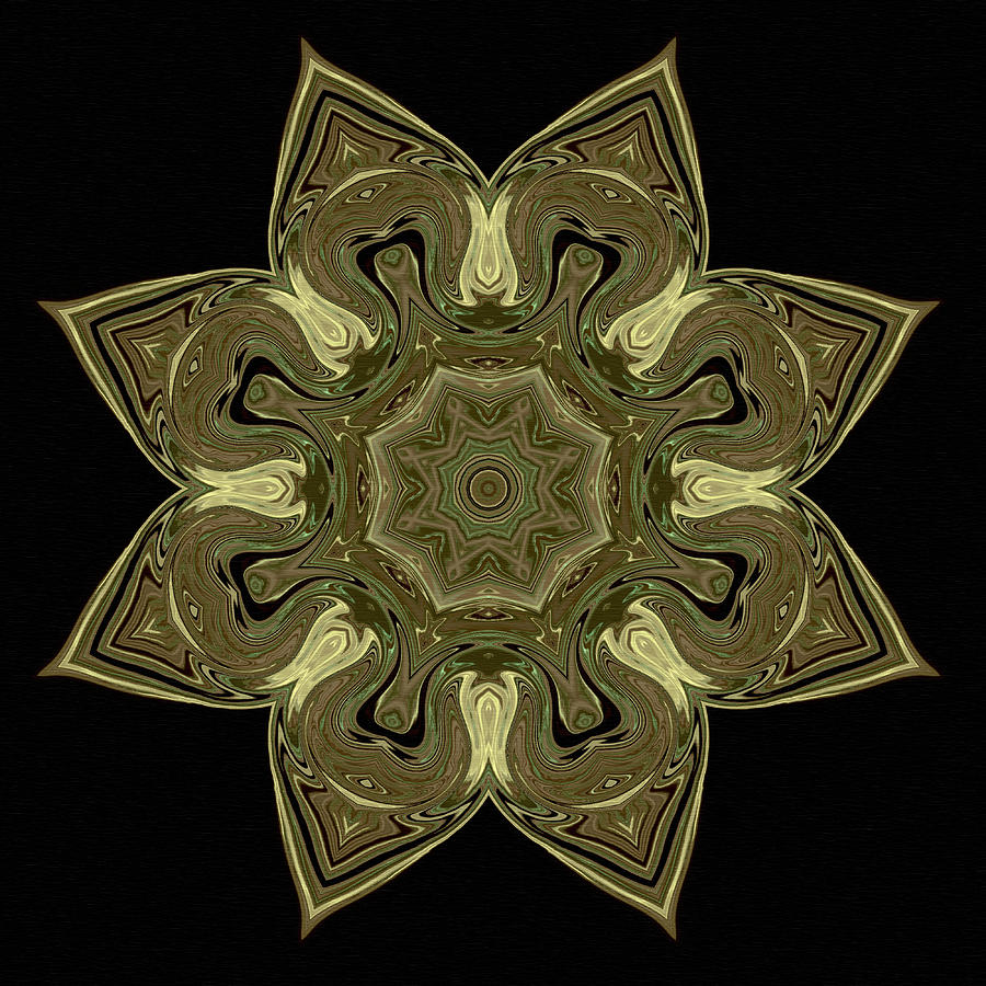 Mandala On Black Digital Art by Irene Moriarty