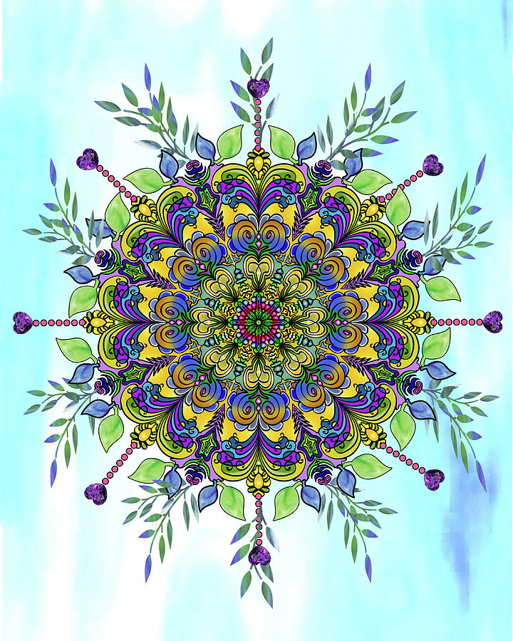 Mandala Rosette Mixed Media by Ellen Henneke