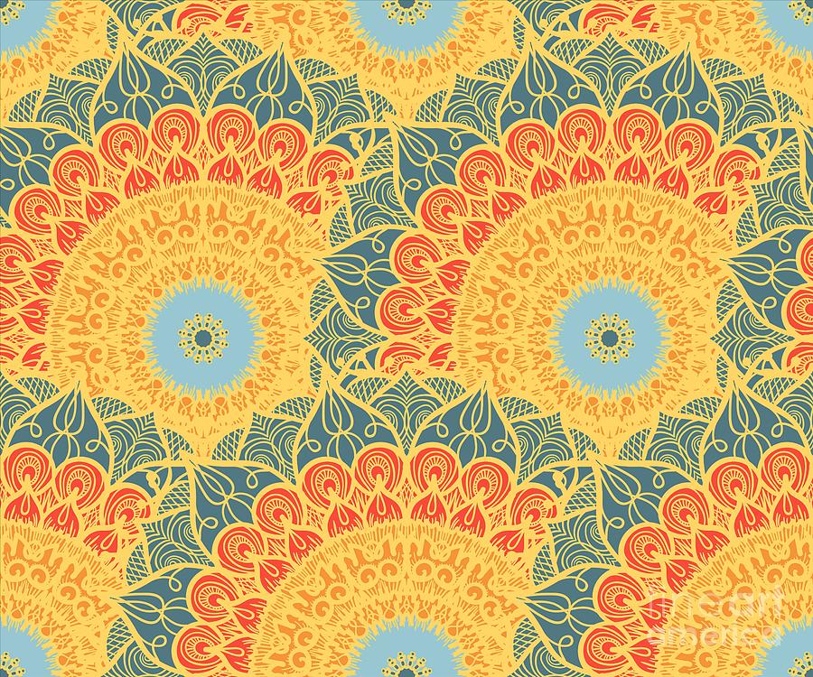 Mandala Seamless Pattern Part VI Digital Art by Sambel Pedes