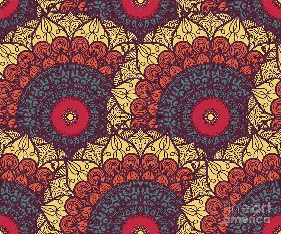 Mandala Seamless Pattern Part VII Digital Art by Sambel Pedes