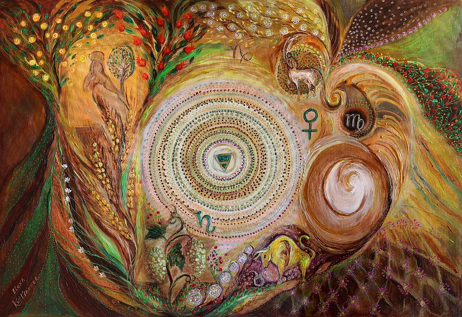 Mandala Painting - Mandala series #4. Element Earth by Elena Kotliarker