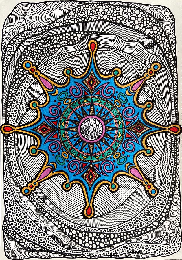 Mandala Drawing by Tanja Leuenberger