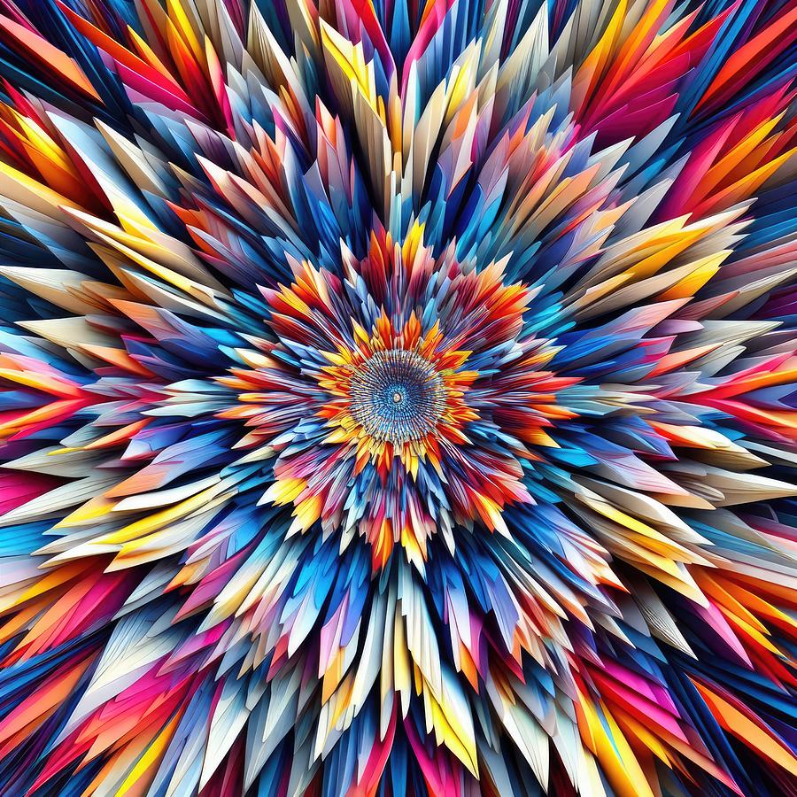 Mandala - Vibrant Vortex Photograph by Bill and Linda Tiepelman