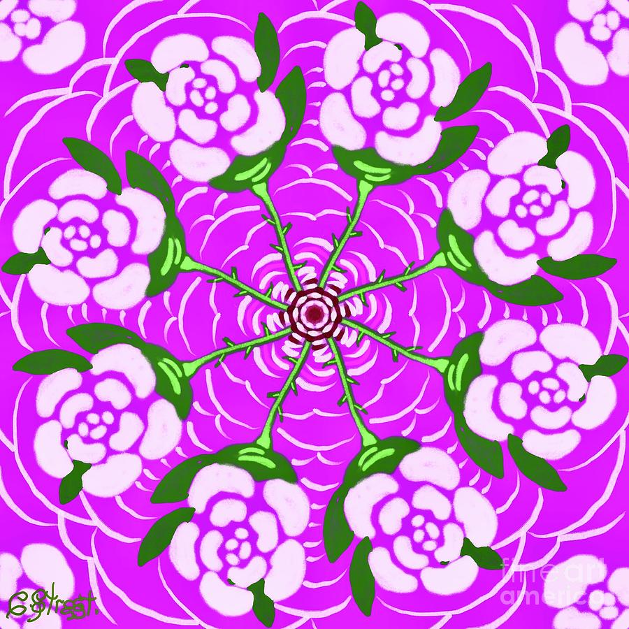 Mandala white Rose Digital Art by Caroline Street
