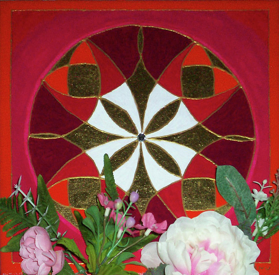Mandala with Flowers Digital Art by Ma Udaysree