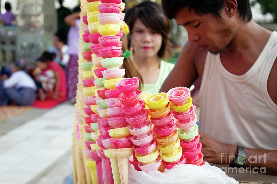Mandalay Ice Cream Vendor Photograph by Dean Harte