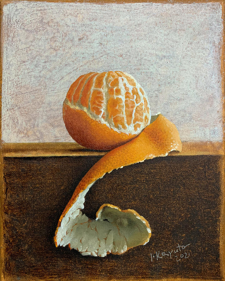 Mandarin print Painting by Inesa Kayuta