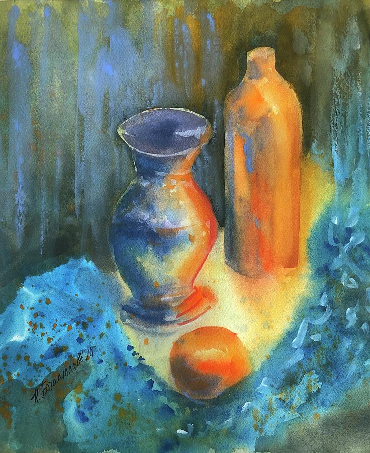 Mandarine still life Painting by Nadezhda Bogomolova - Fine Art America