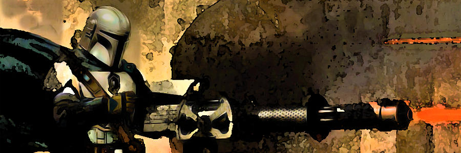 Mando Machine Gun Fight Mode 2.1 Digital Art by Aldane Wynter