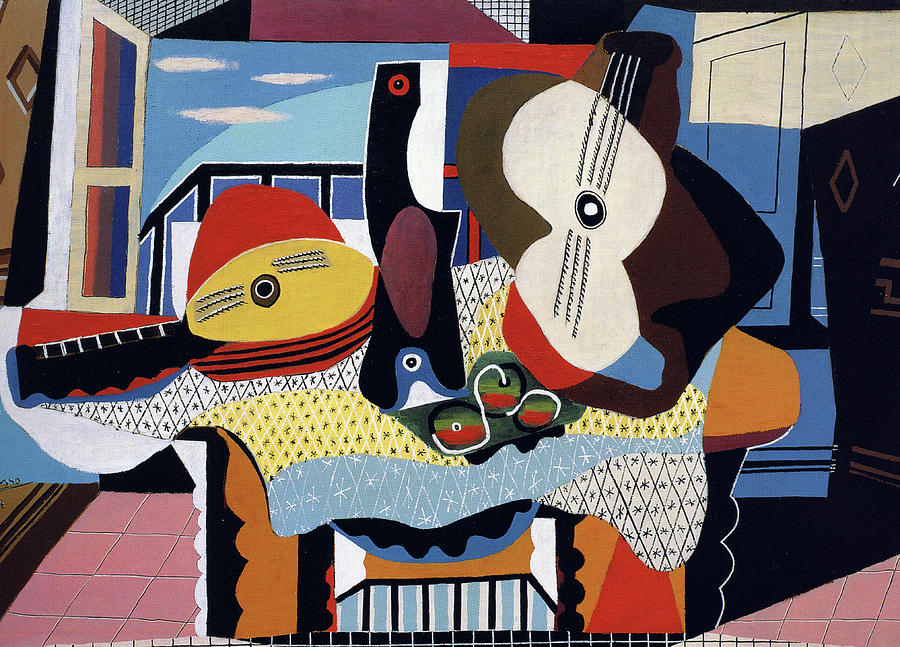 Still Life Painting - Pablo Picasso - Mandolin and Guitar by Jon Baran
