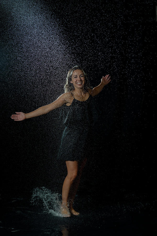 Mandy modeling water splash photos Photograph by Dan Friend