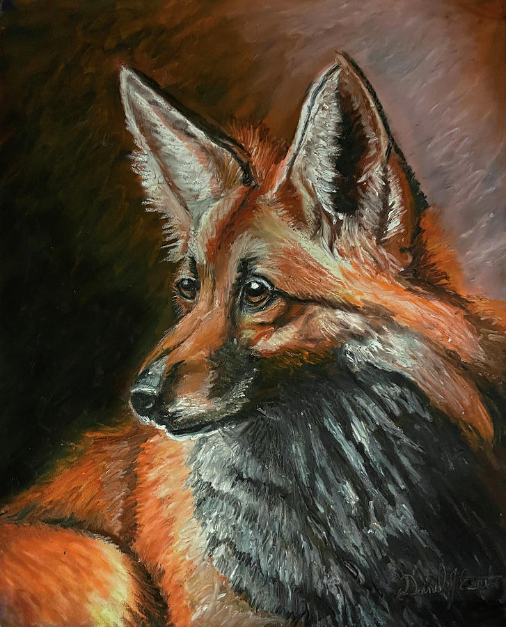 Wildlife Drawing - Maned Wolf by Daniel Eskridge