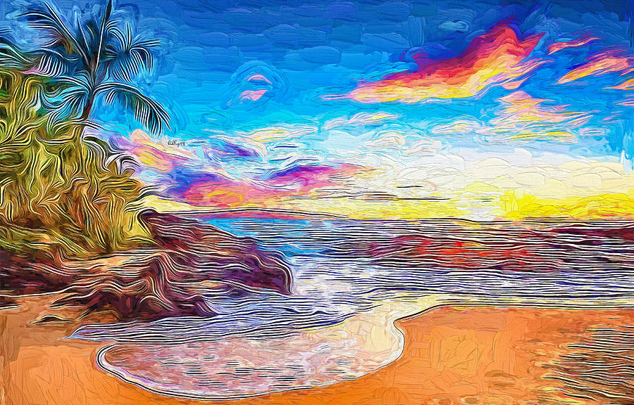 Maneka Beach Sunset Painting