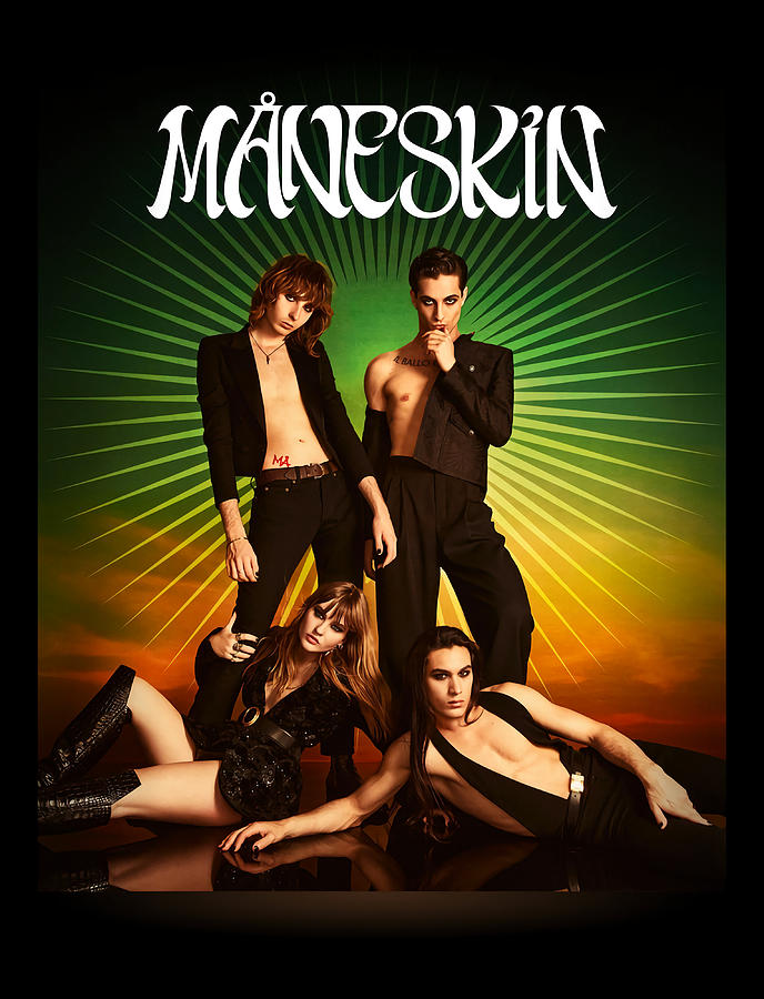 MANESKIN Mneskin merchandising Poster vintage Painting by Chapman ...