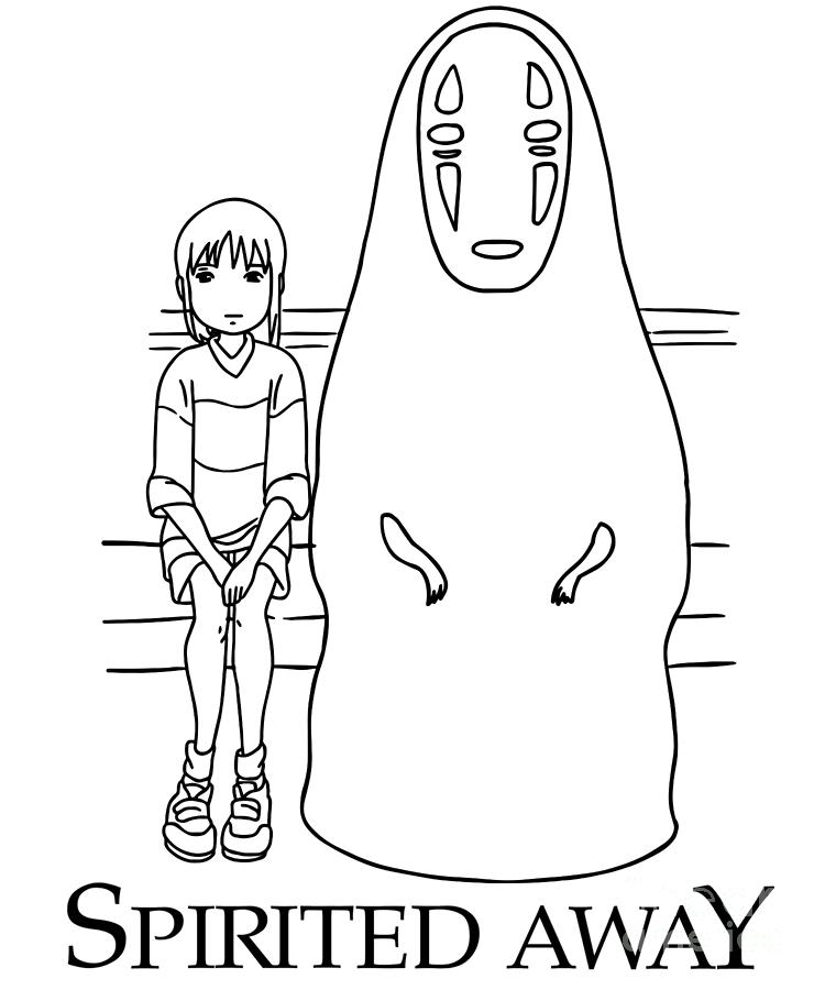 Manga Photo Ogino and No Face Spirited Away Anime Drawing by Fantasy Anime  - Pixels