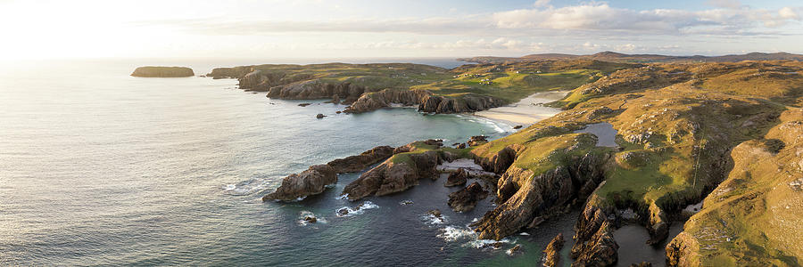 Mangersta Rocky Coastline aerial Isle of Lewis Outer Hebrides Photograph by Sonny Ryse