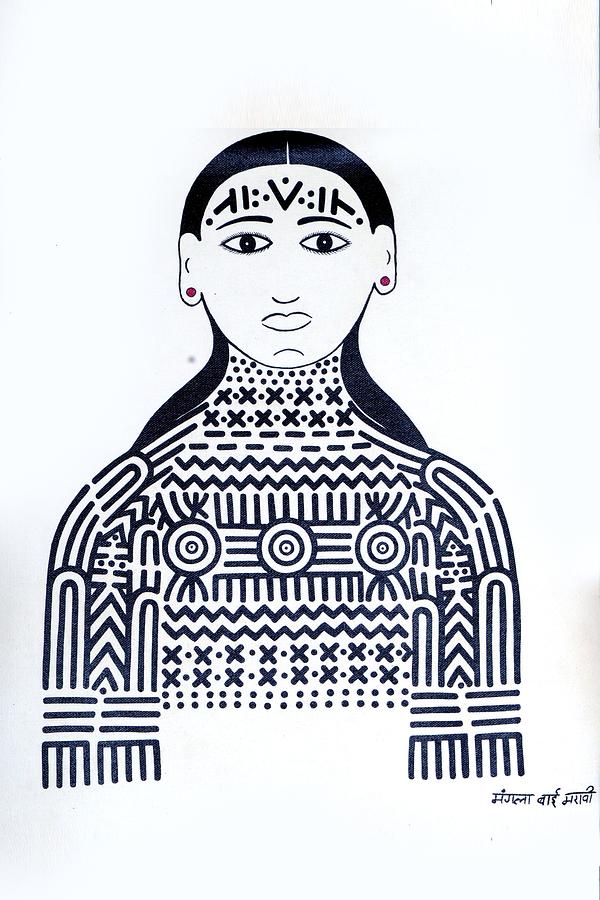 Baiga tribe tattoo art ,chaati godana Tribal ink on wood Size 15x10”for  SALE Baiga tribe is known as India's oldest godana art hand poke… |  Instagram