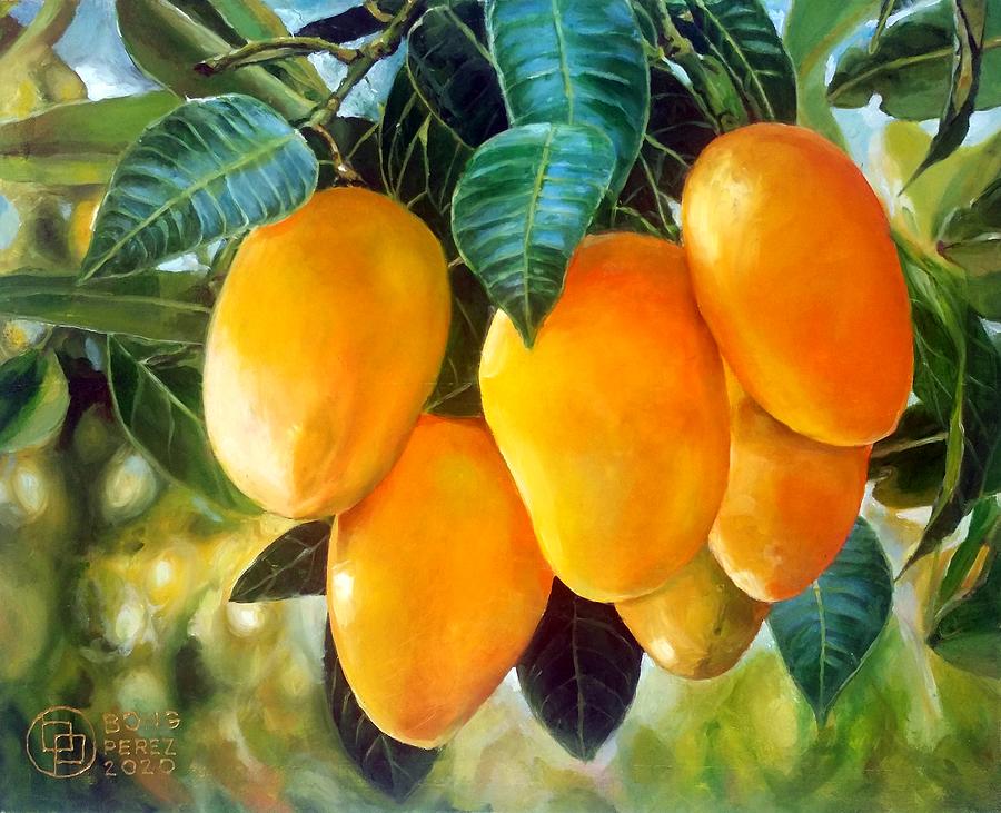 Still Life Painting - Mango by Bong Perez