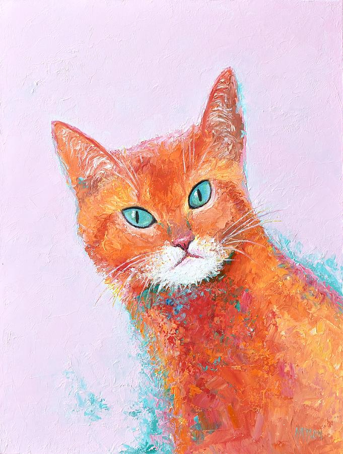 Animal Painting - Mango, the Marmalade cat by Jan Matson