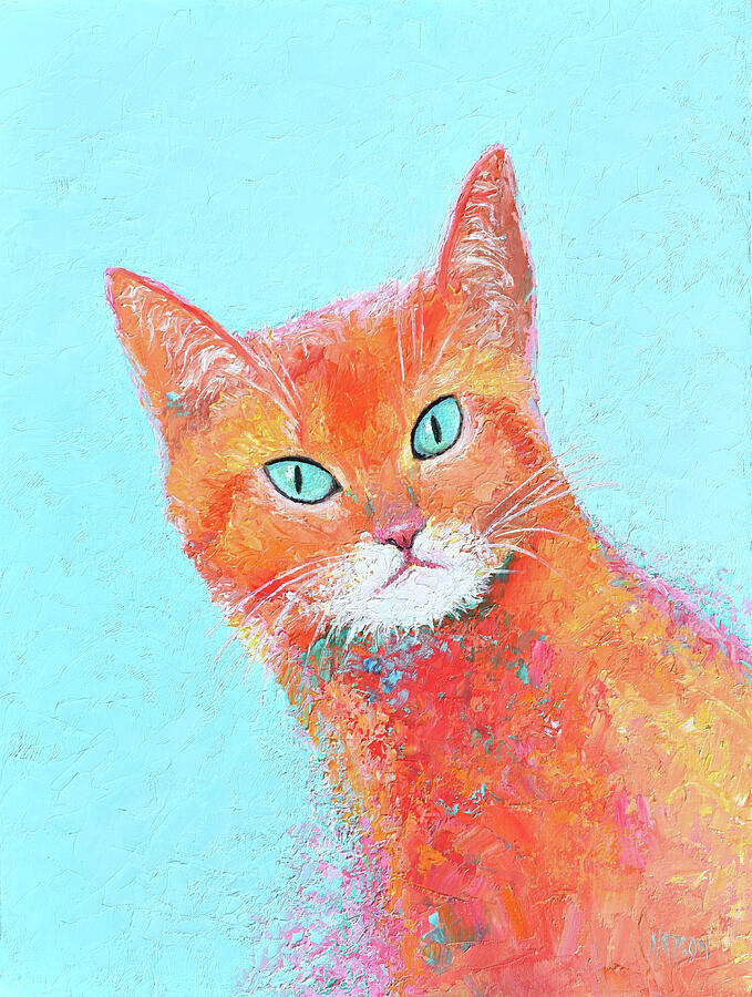 Mango, the marmalade cat, painting Painting by Jan Matson Mango, the marmalade cat, painting Painting by Jan Matson